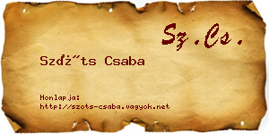 Szőts Csaba névjegykártya