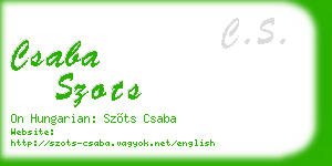 csaba szots business card